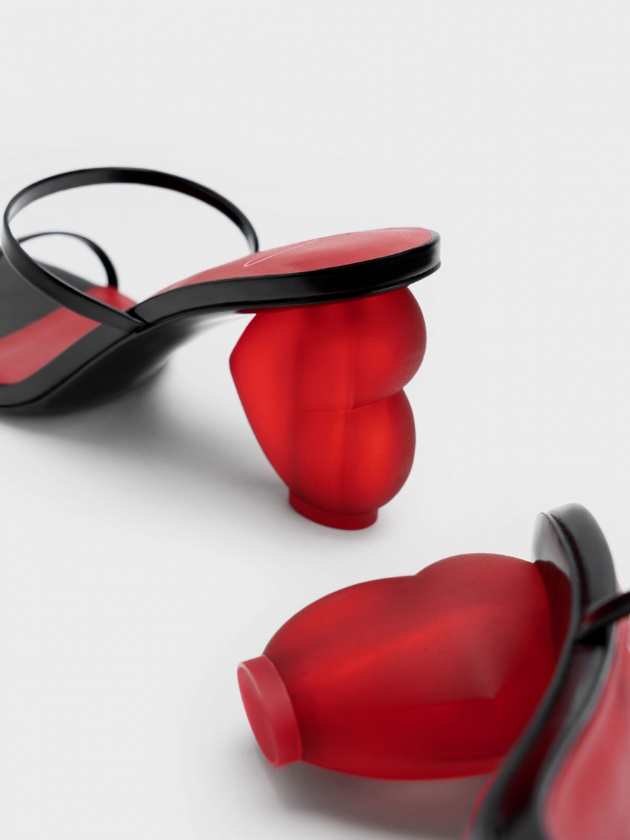 Heart Heel Strappy Sandals