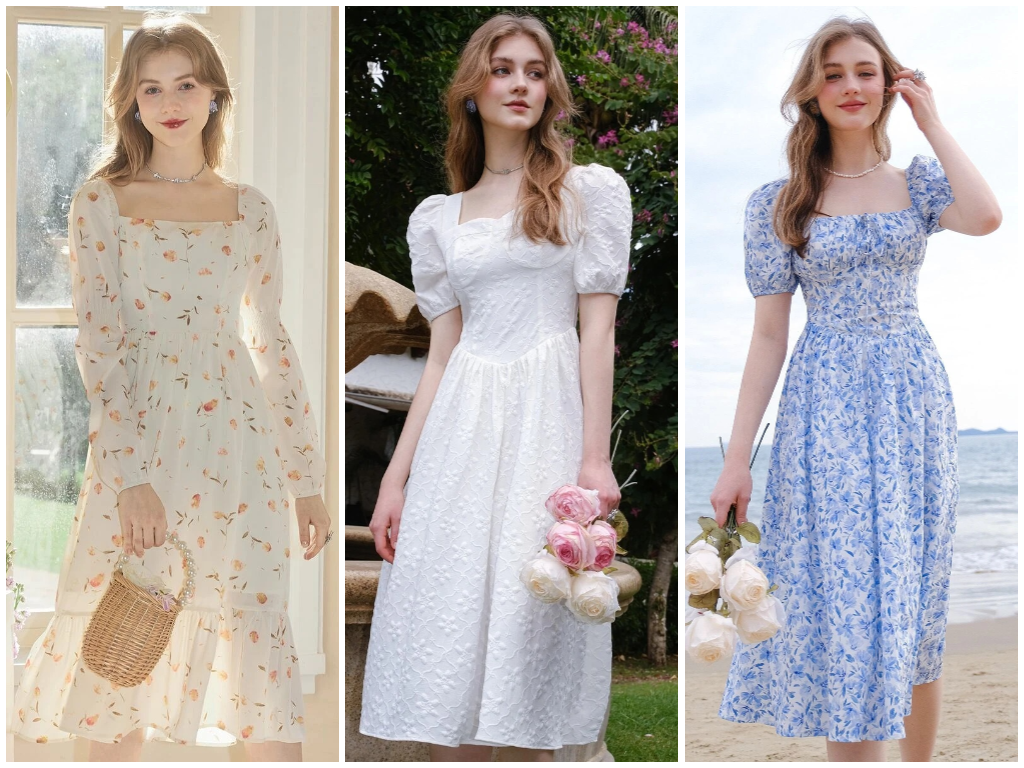 「Shein」的 8 款「法式复古风小裙子」