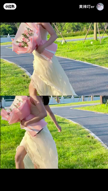 拿花奔跑抓拍