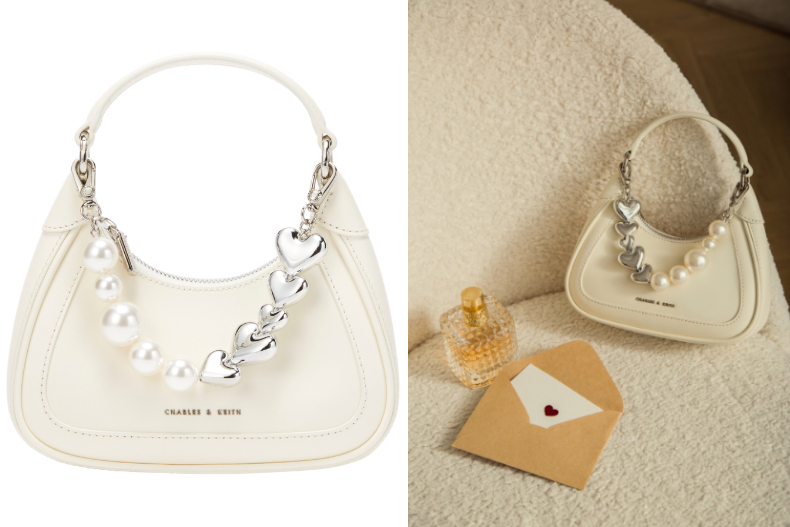 2、CHARLES & KEITH 爱心珍珠链包礼盒