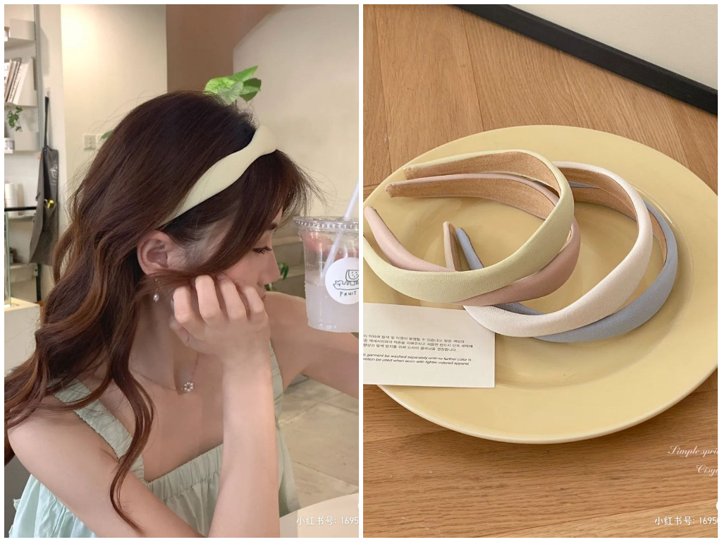 1、奶油糖果色波浪形发箍