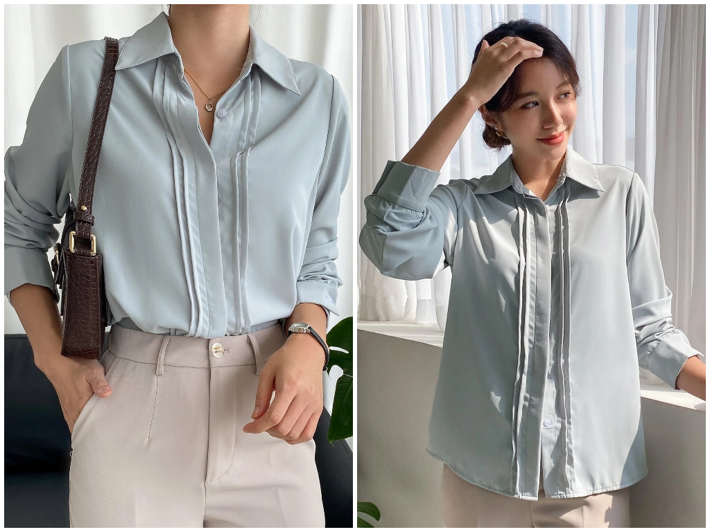 2、DAZY Solid Button Front Shirt