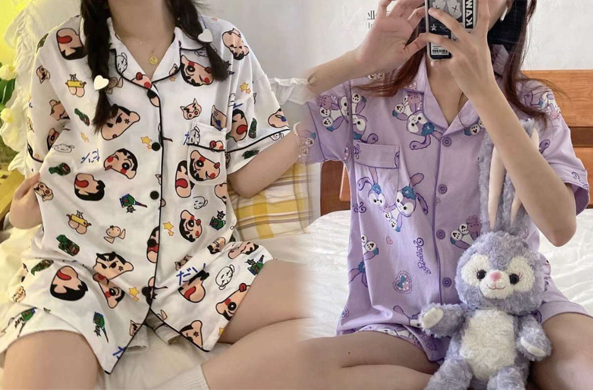 6、甜美印花卡通睡衣