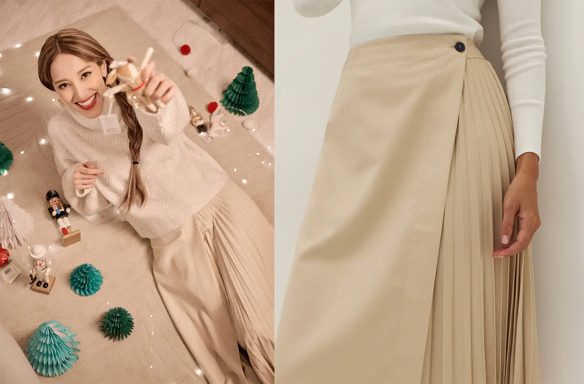 5、Doris Adjustable Pleated Skirt
