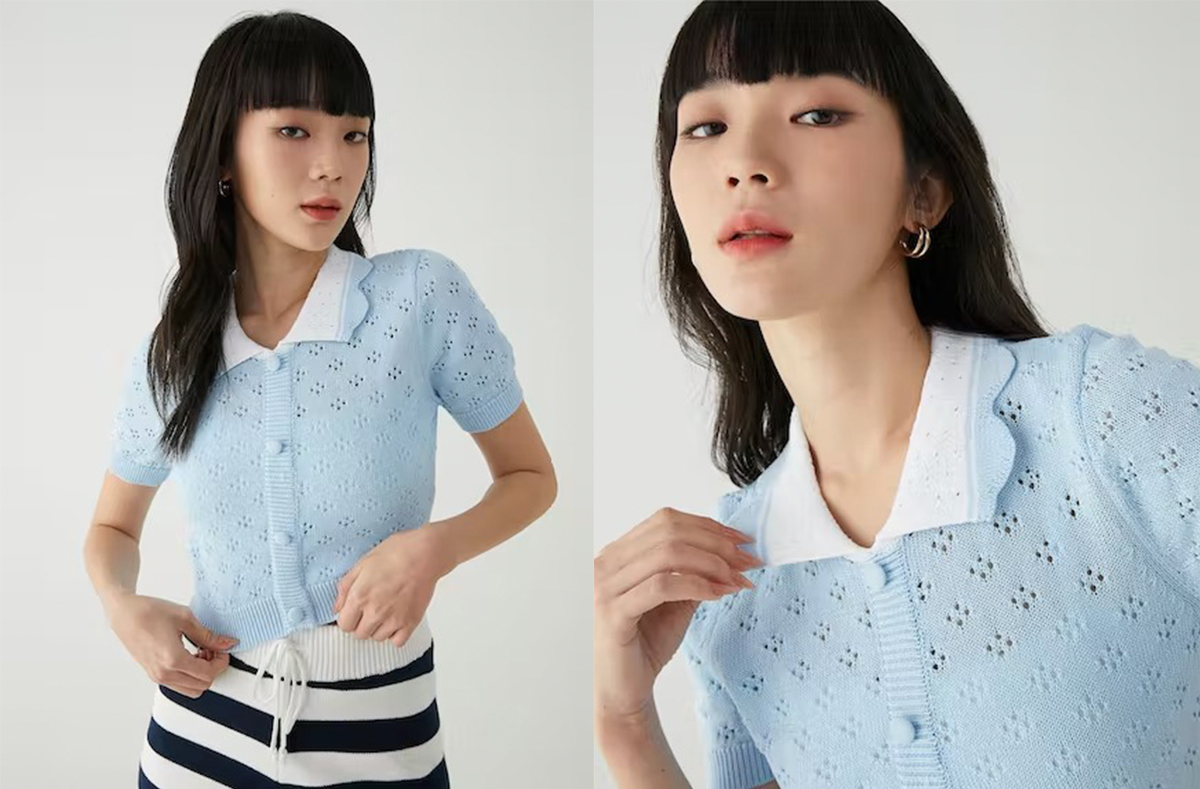 2、Button Front Knit Top