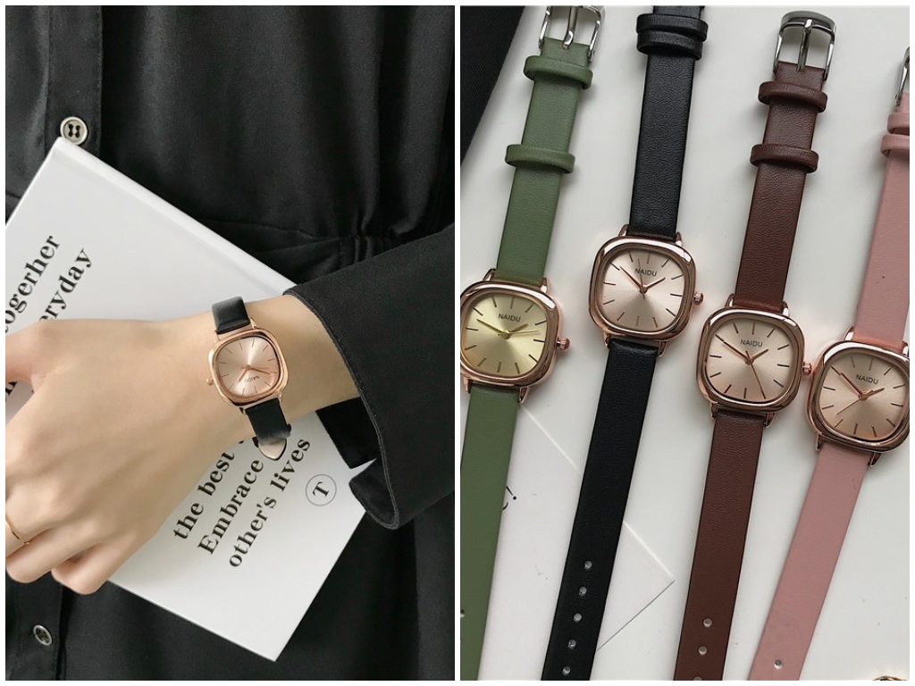 2、INS 风方形表盘石英石表