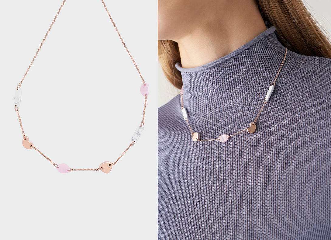 4、Resin Embellished Chain Link Choker