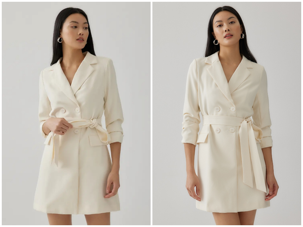 2、Joella Double Breasted Tuxedo Dress