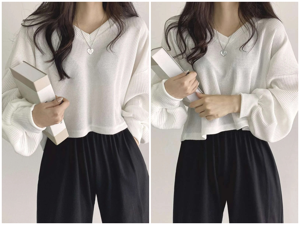 1、DAZY Solid Drop Shoulder Oversized Tee