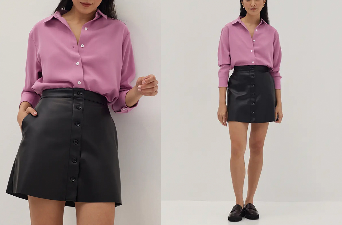 2、Jessica Faux Leather Mini Skirt