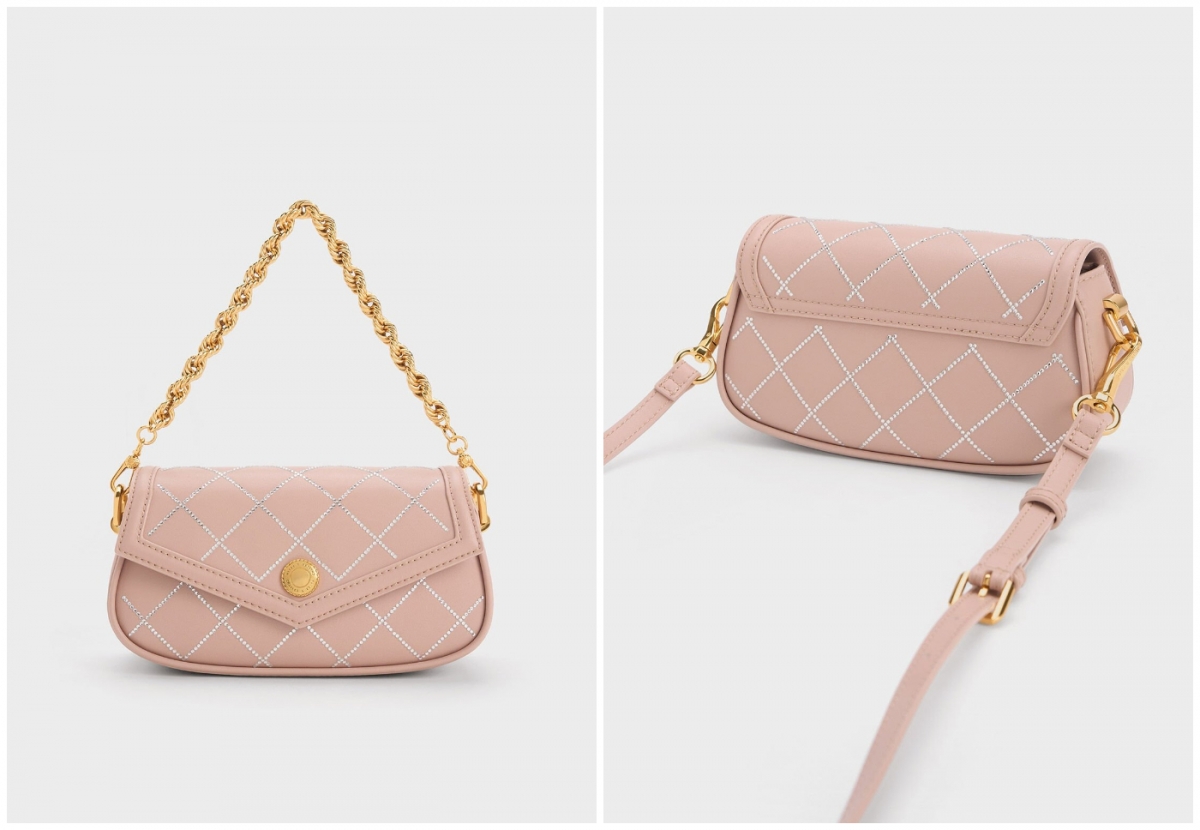 3、Este Chain Handle Satin Bag