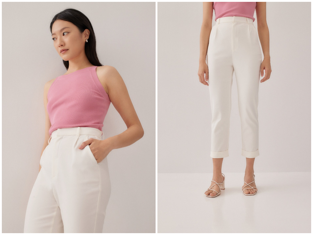 1、Alby Tailored Peg Leg Pants