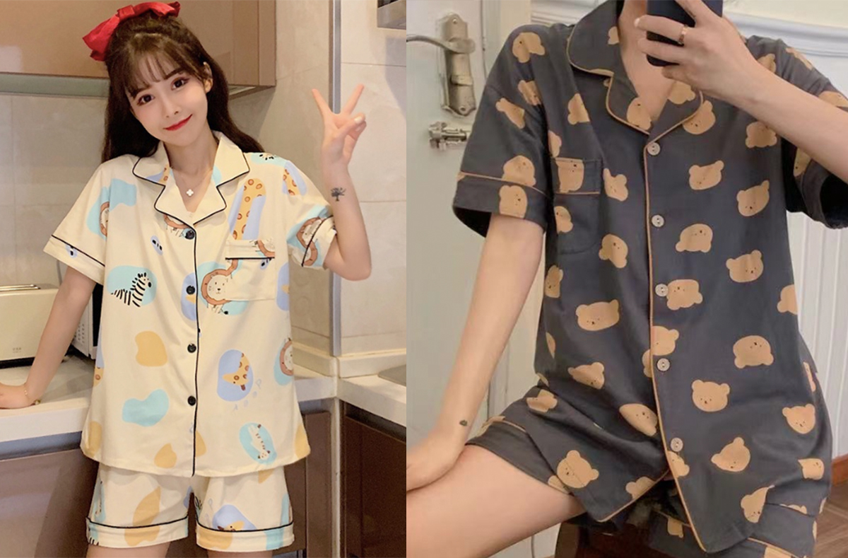 1、两件式卡通睡衣