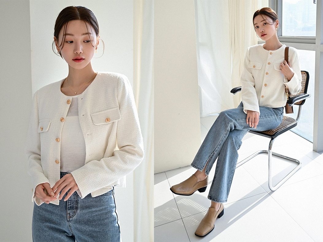 1、DAZY Flap Detail Button Front Overcoat