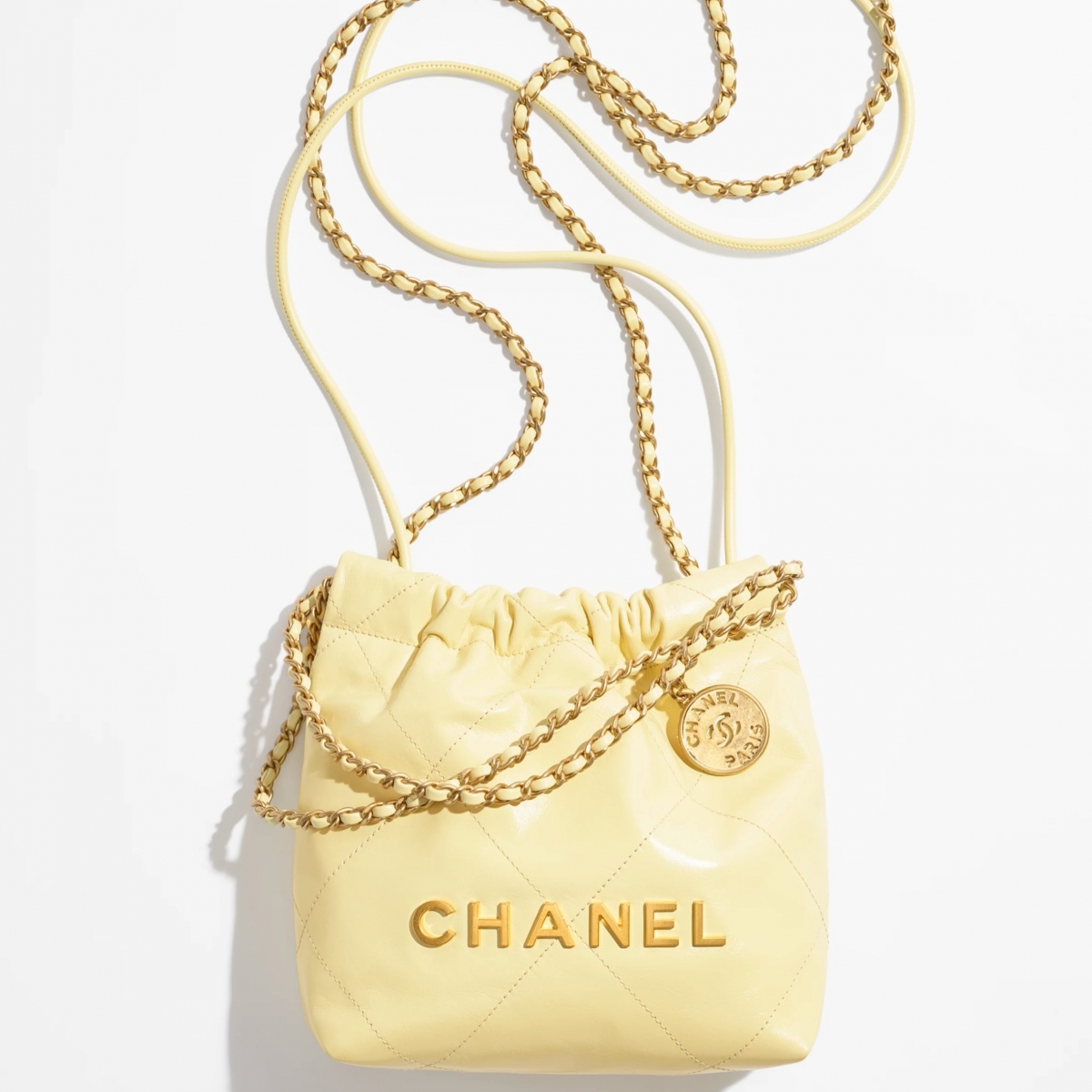Chanel 22 Mini Handbag - 淡黄色