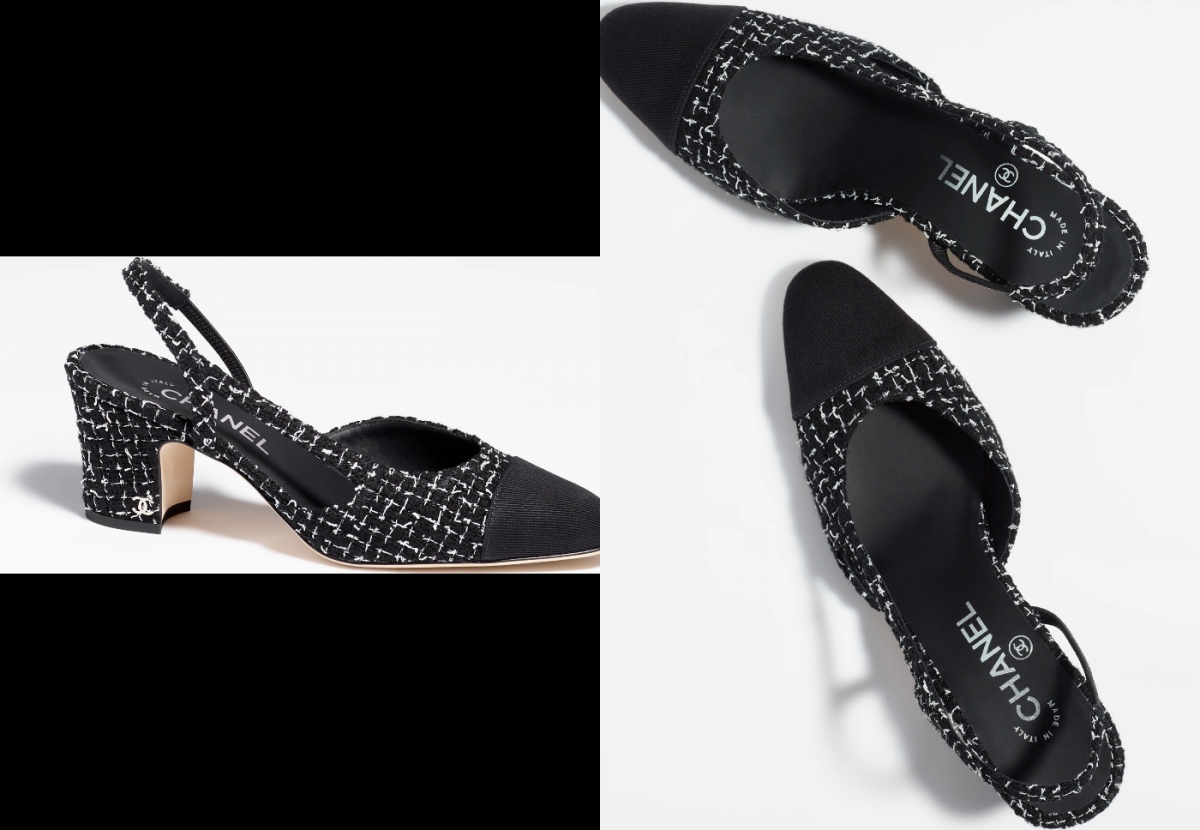 6、Sling Back Cotton Tweed & Fabric