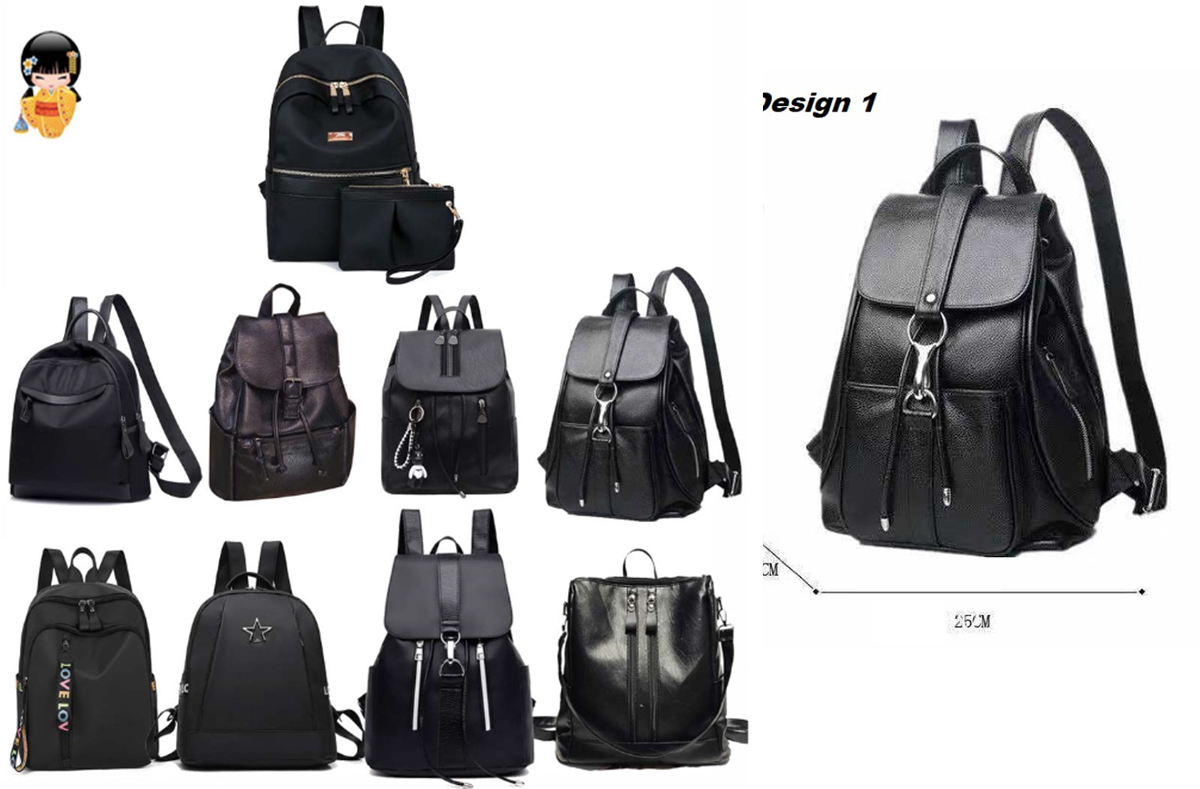 7、百搭酷炫黑双肩包