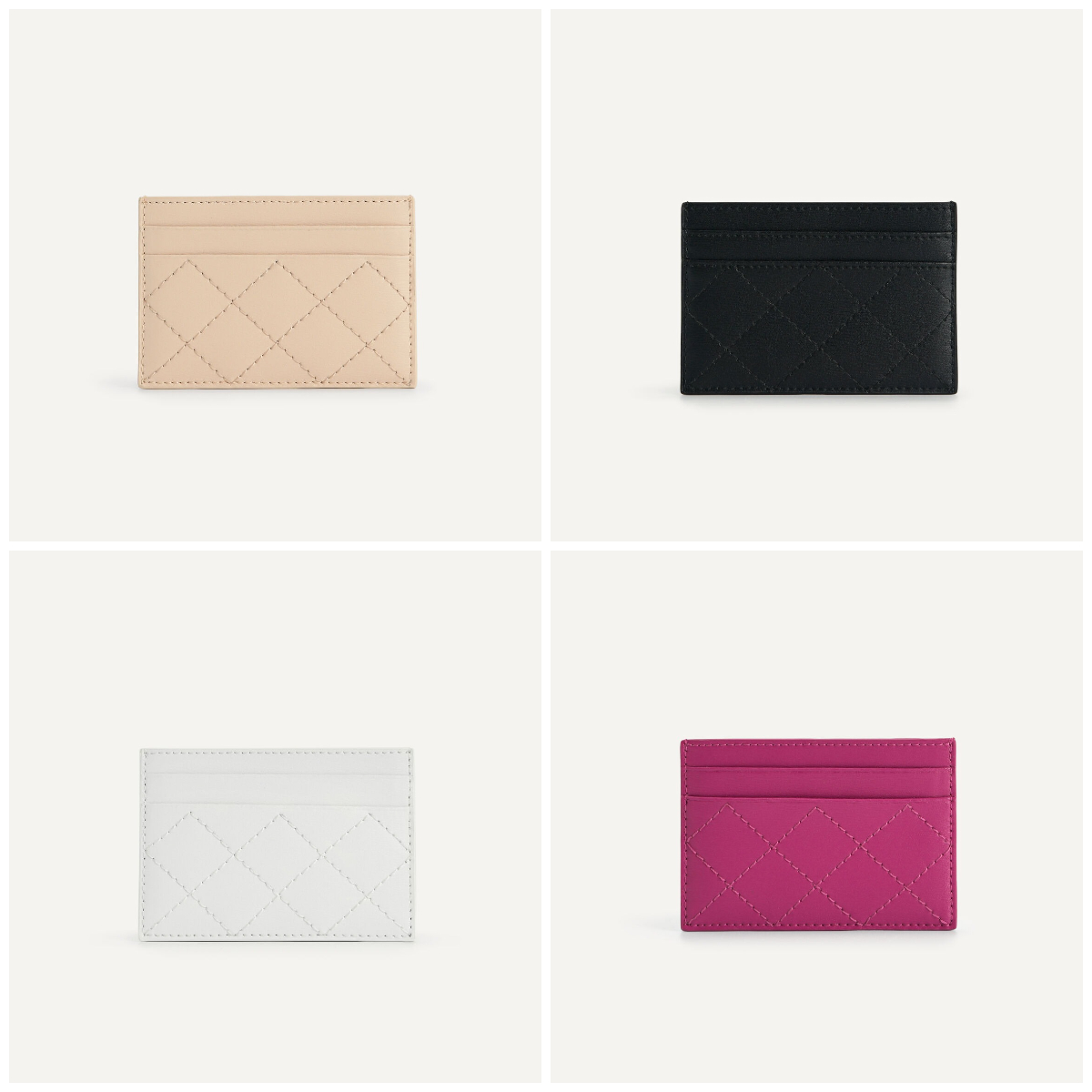 3、Cris-Cross Pattern Leather Cardholder (2)