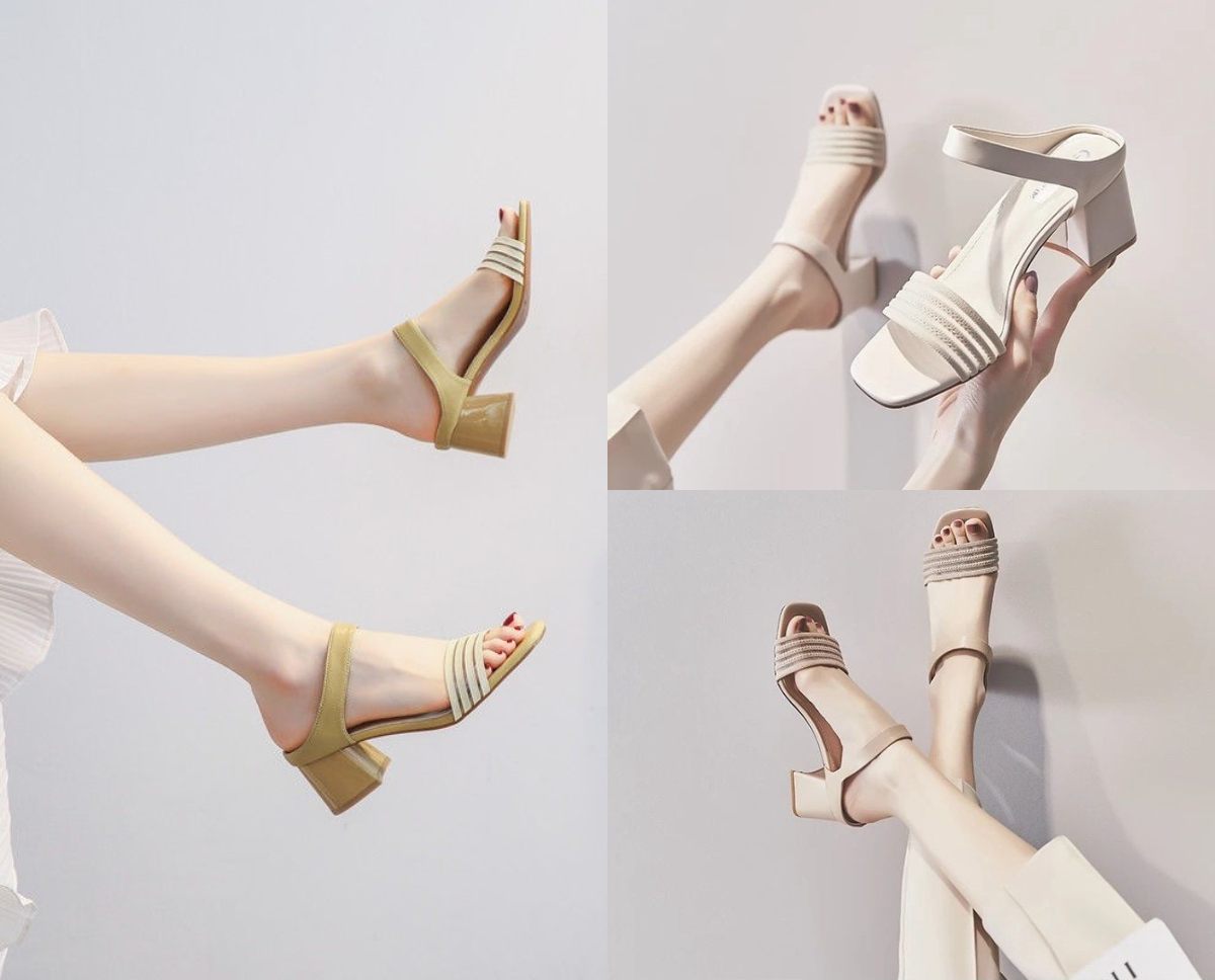 6、编织感透气鞋面懒人凉鞋