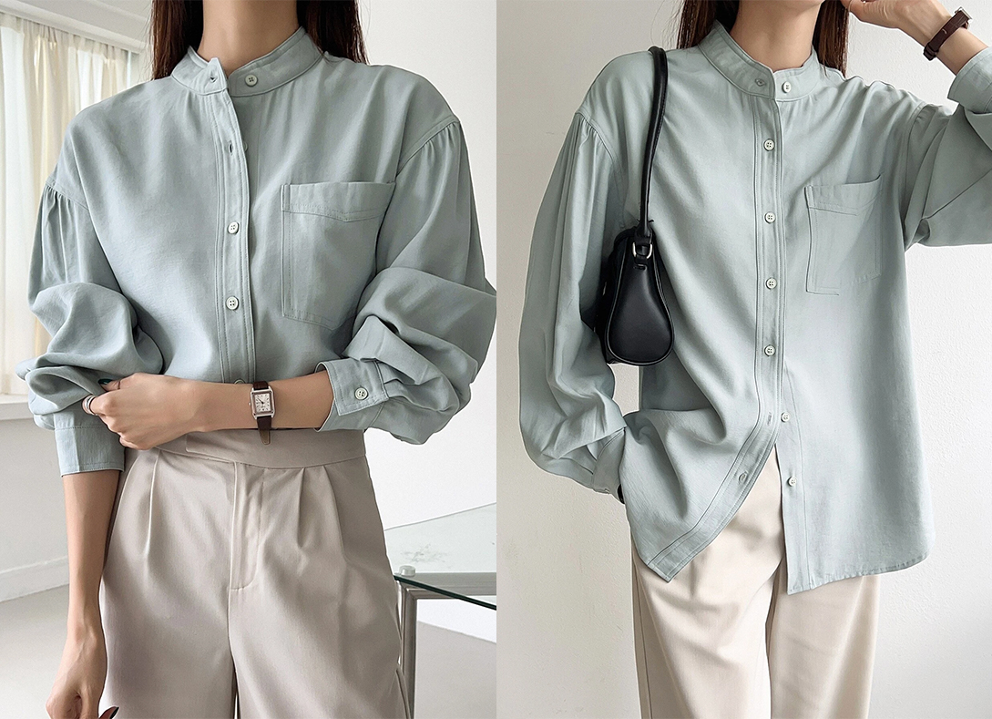 6、DAZY Drop Shoulder Pocket Patched Shirt