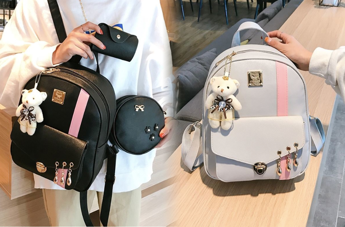 1、韩版百搭学院风双肩包