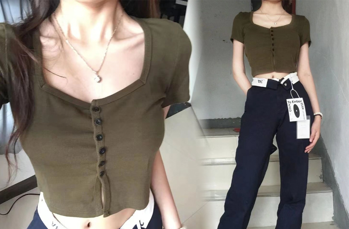 2、原宿BF方领上衣