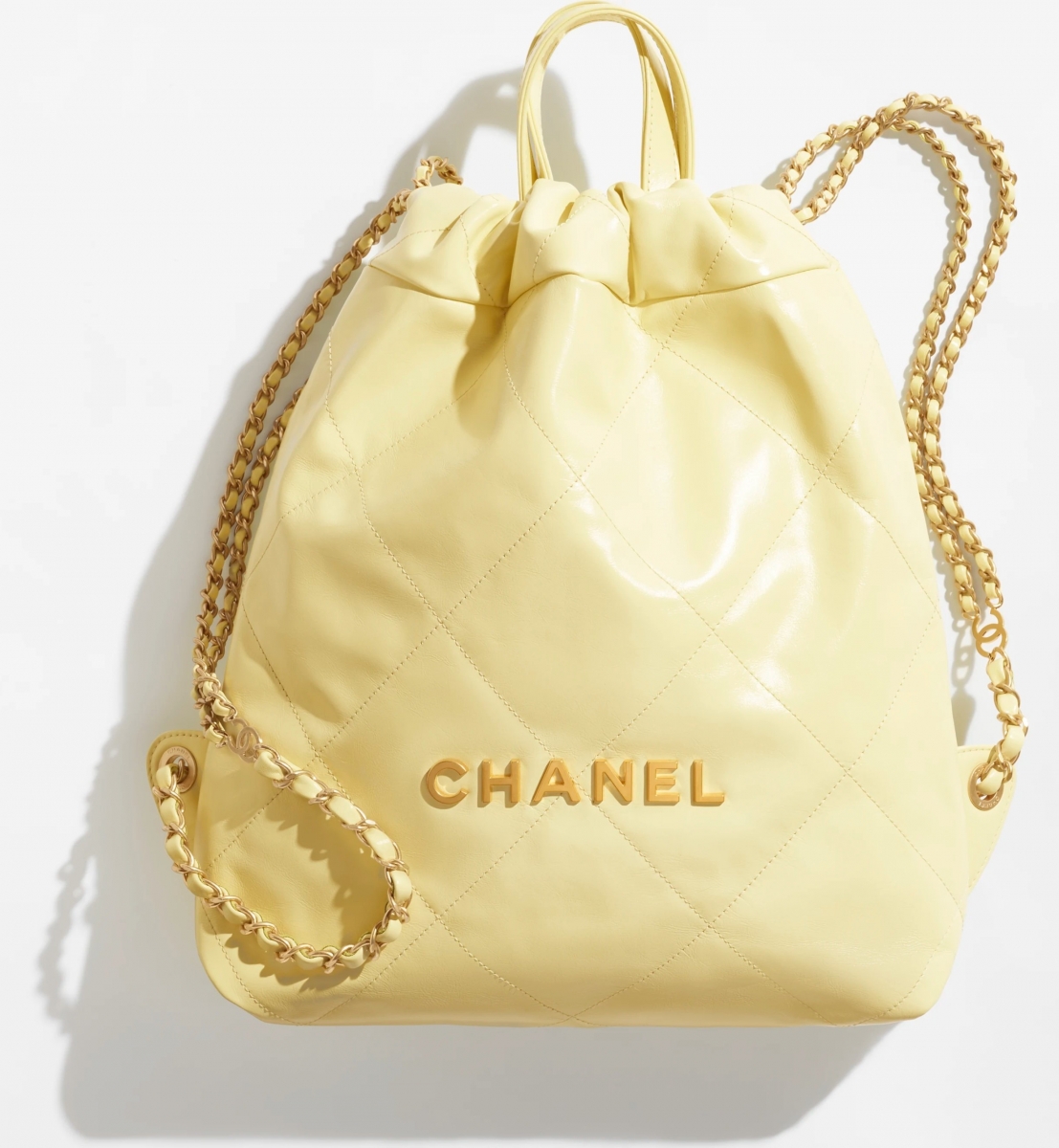 Chanel 22 Backpack - 淡黄色