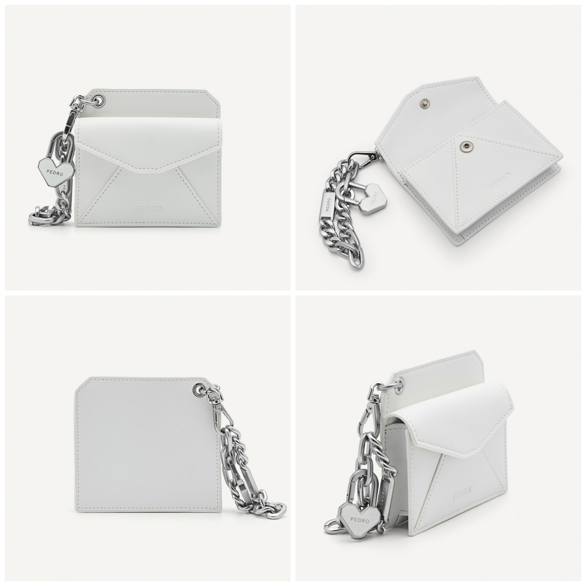 8、Leather Bi-Fold Card Holder with Key Chain