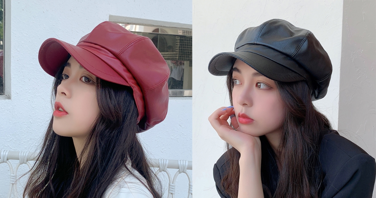 2、简约纯色系的贝雷帽