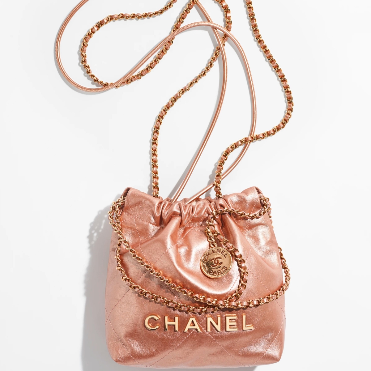 Chanel 22 Mini Handbag(金属皮革)