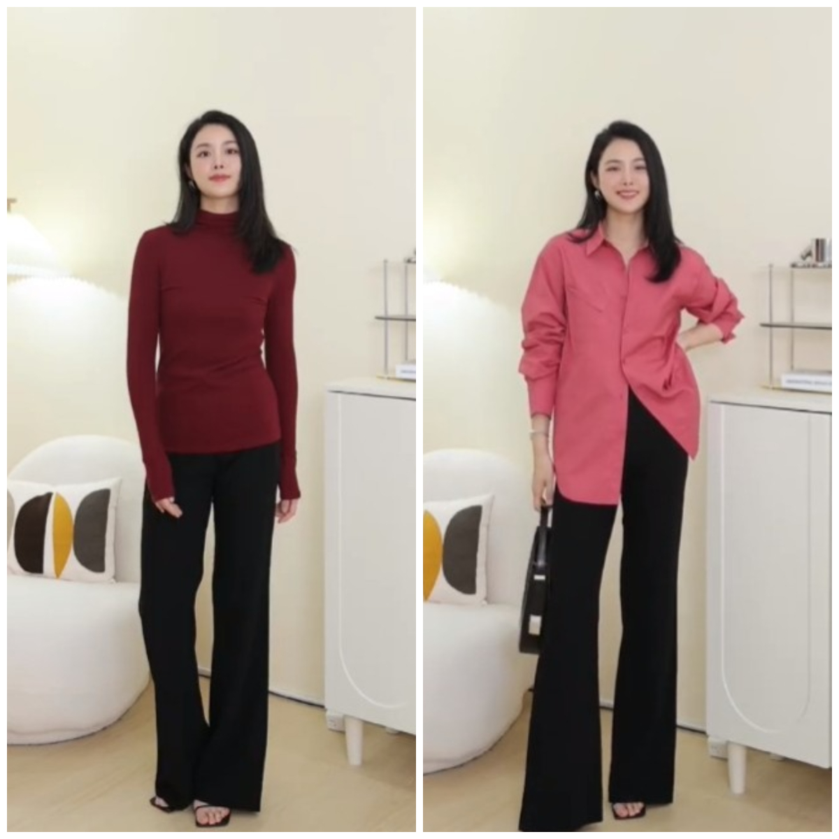 酒红色 VS 玫红色