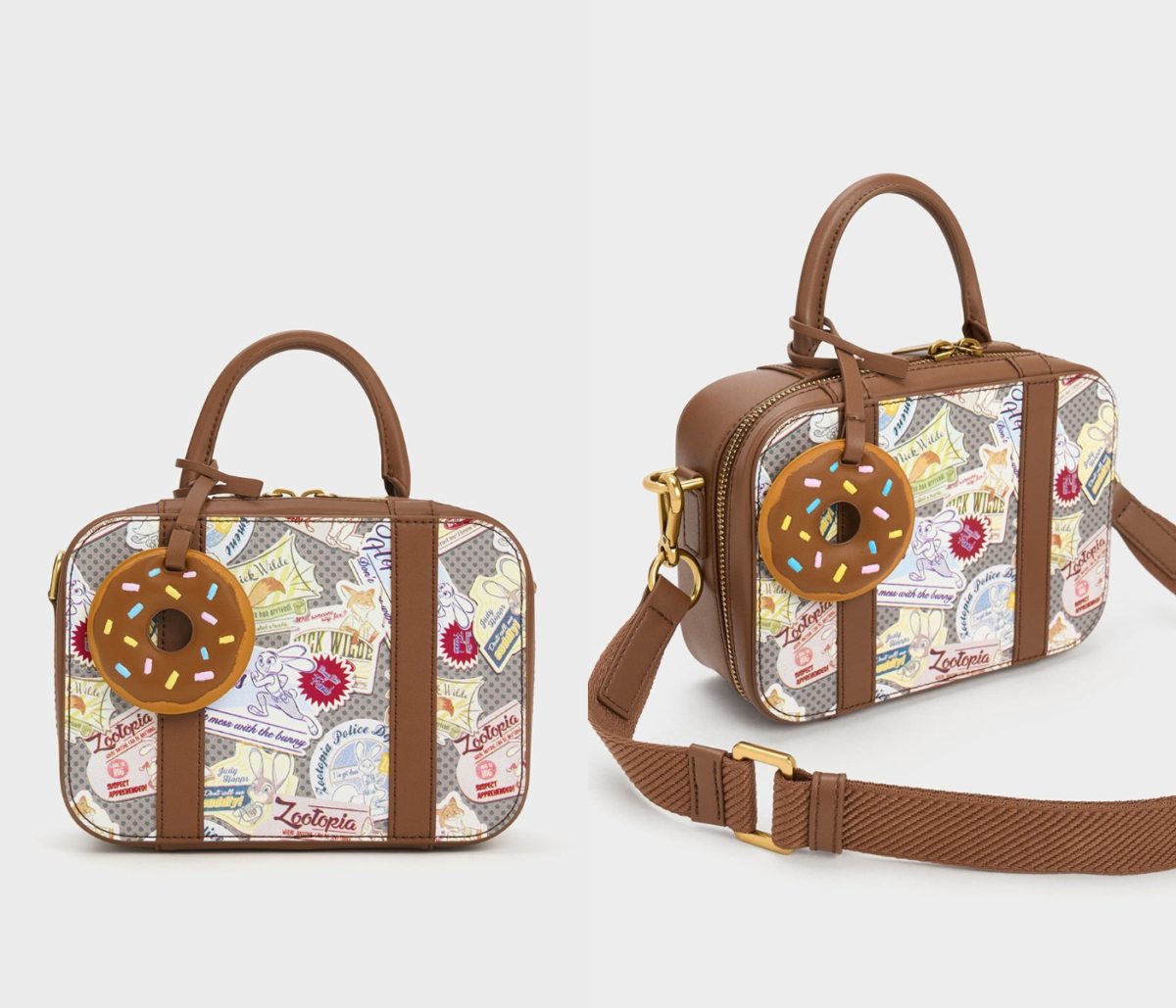 6、Judy Hopps Denim Boxy Satchel-棕色印花