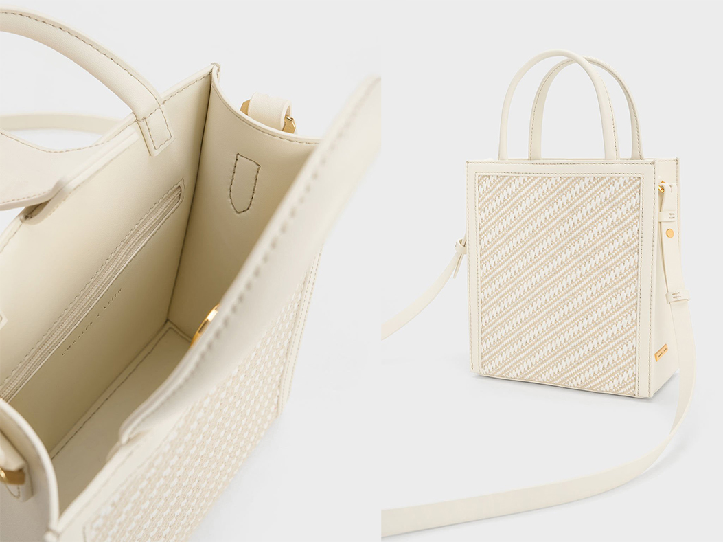 2、Woven Double Handle Tote Bag - Multi