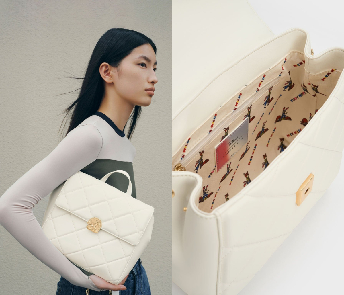 2、Judy Hopps Quilted Backpack-乳白色