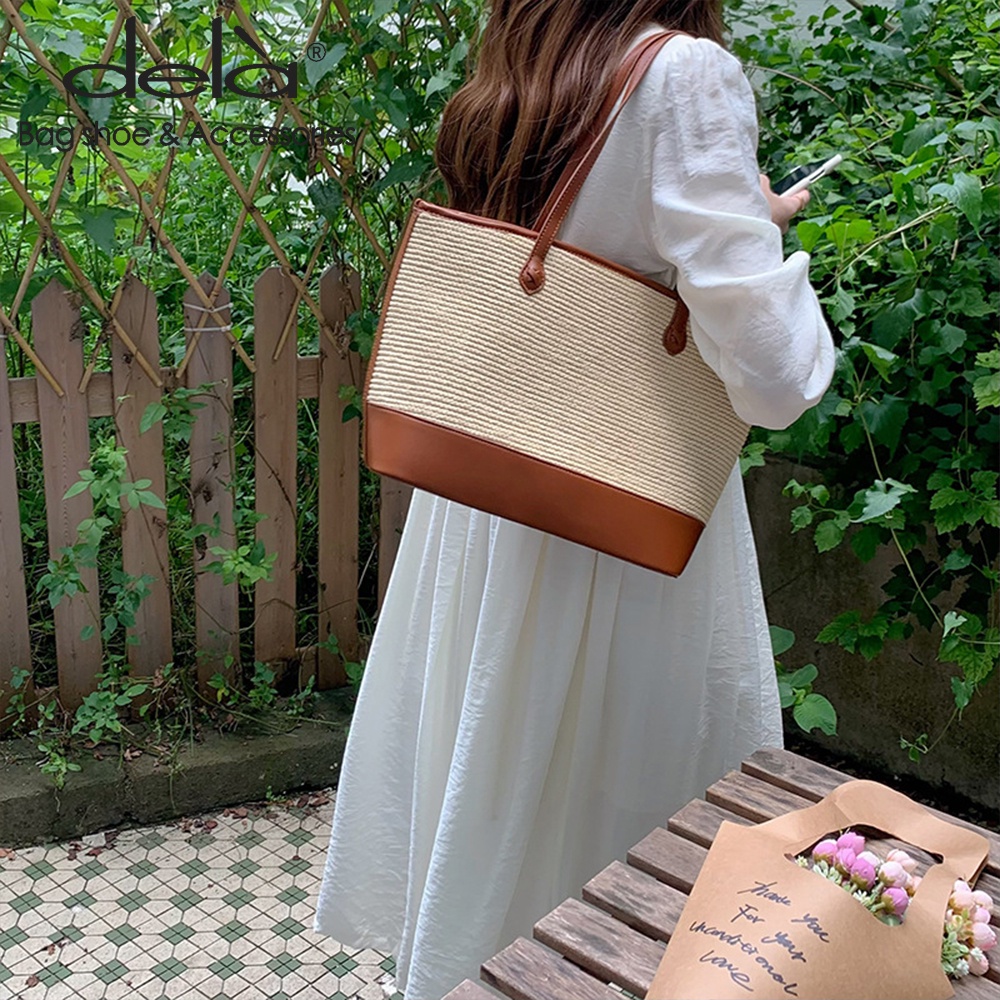 Dela Summer Retro Straw Bag