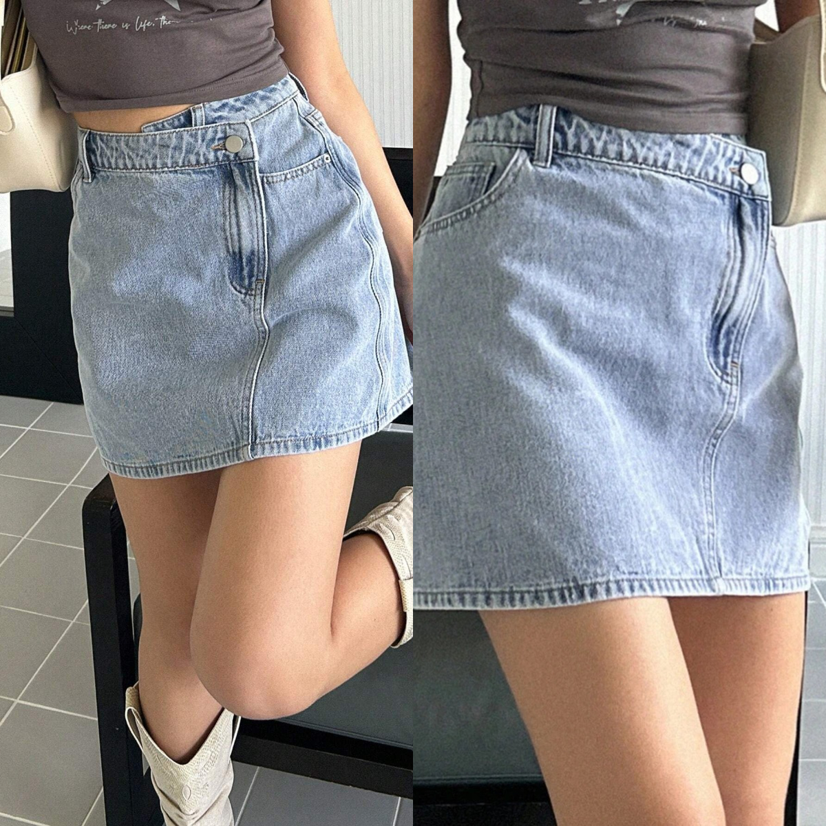 2、DAZY High Waist Denim Skirt