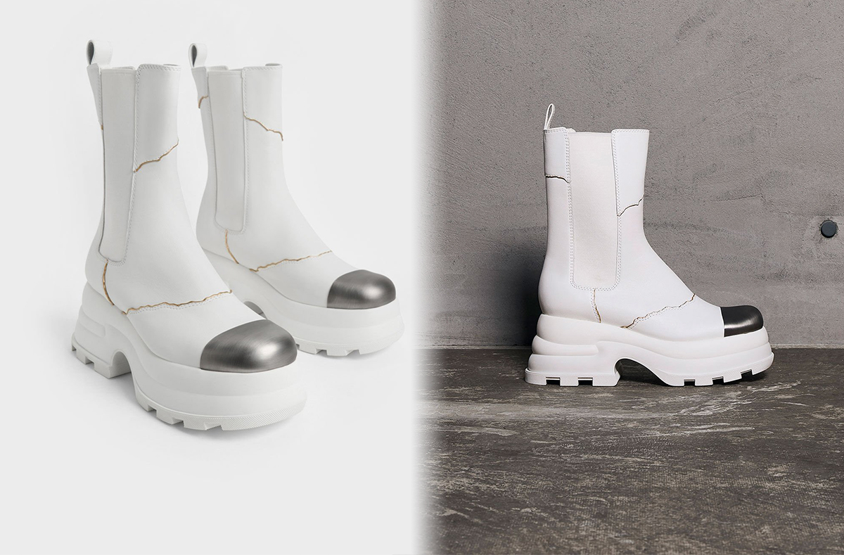 “Jules Leather Chelsea Boots - White”