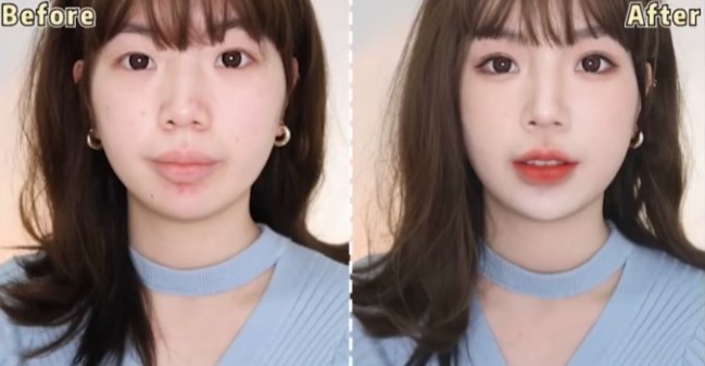 化妆修饰前后相差非常远