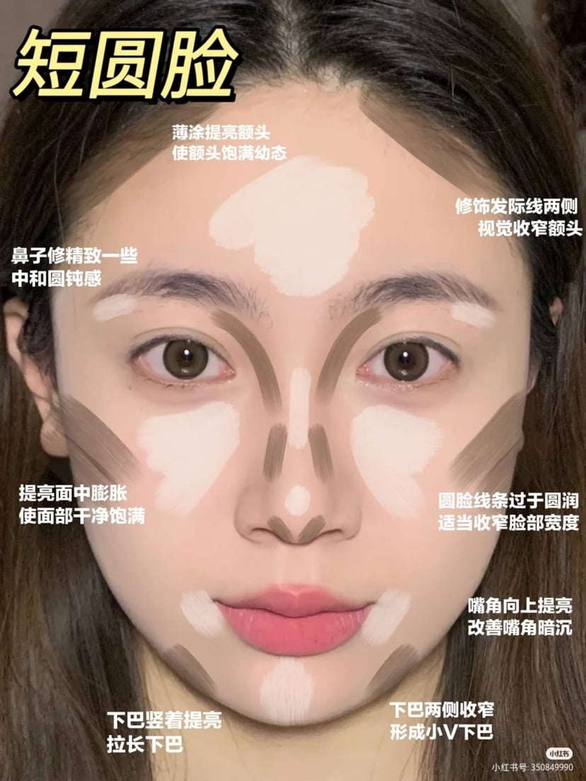 矫正脸型！4种不同脸型的超实用修容画法，自然不显脏