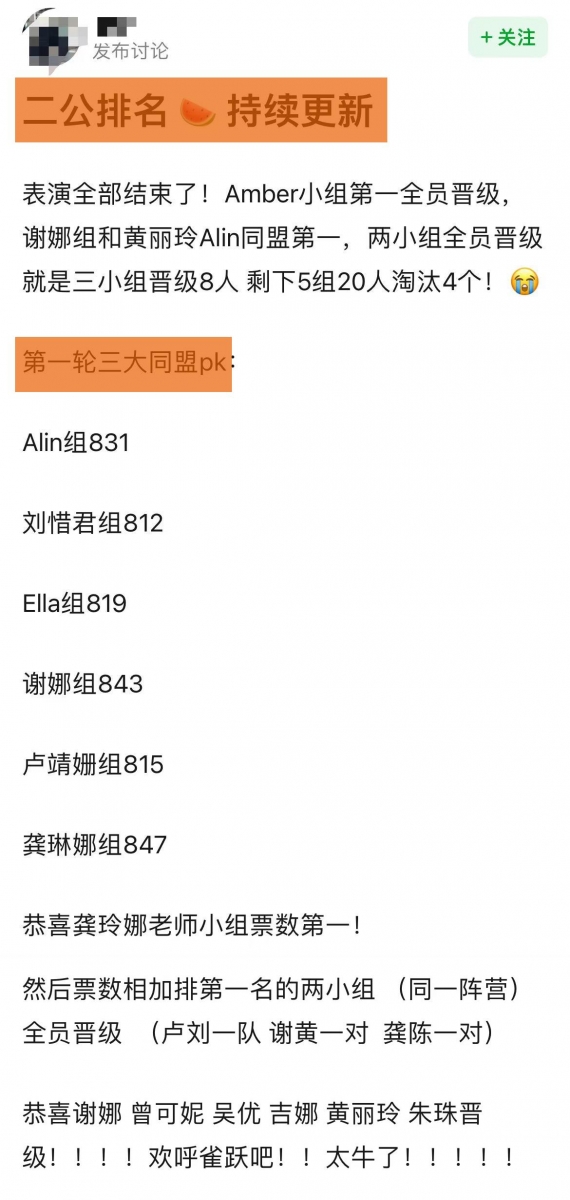 结果曝光