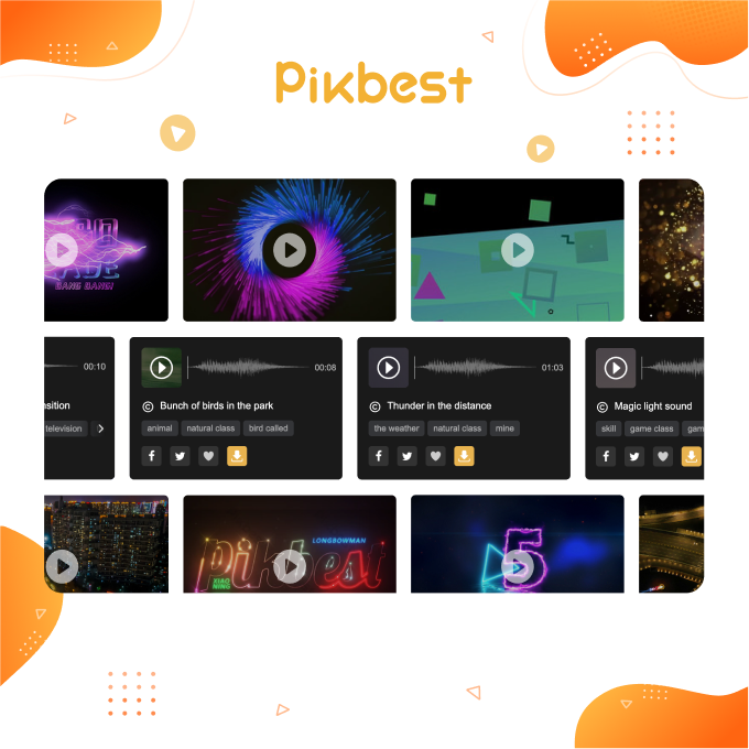 Pikbest视频、音频音效