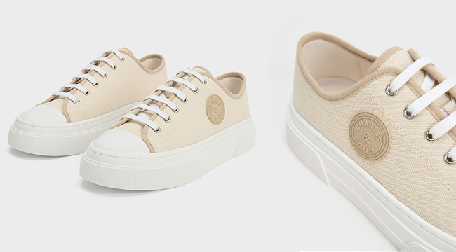 2、Canvas Low-Top Sneakers - Taupe