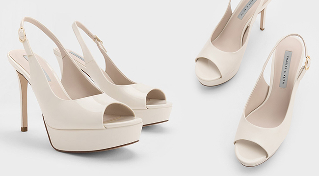 6、Patent Platform Slingback Sandals - Chalk