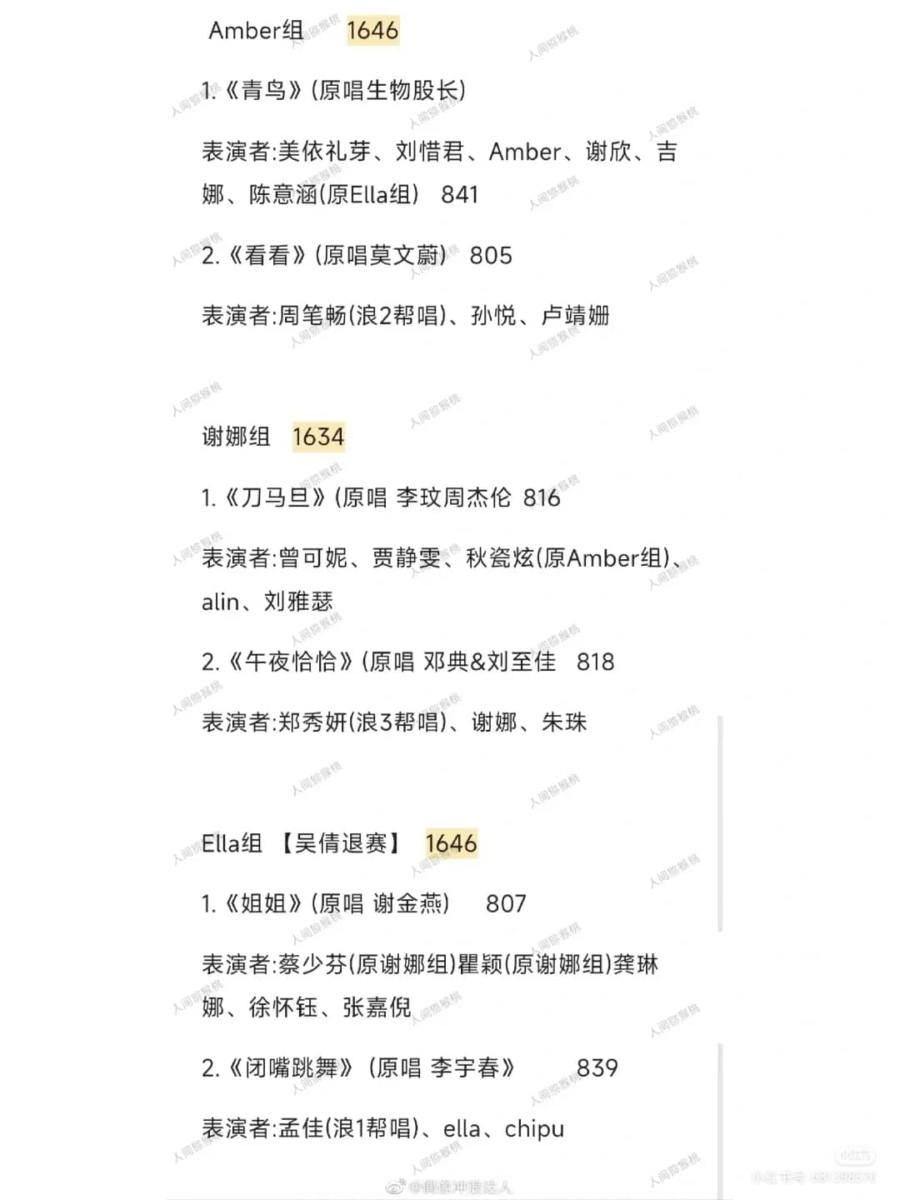 四公结果