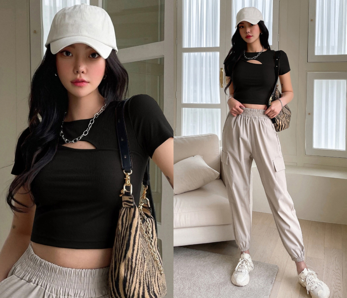 1、DAZY Cut Out Crop Tee