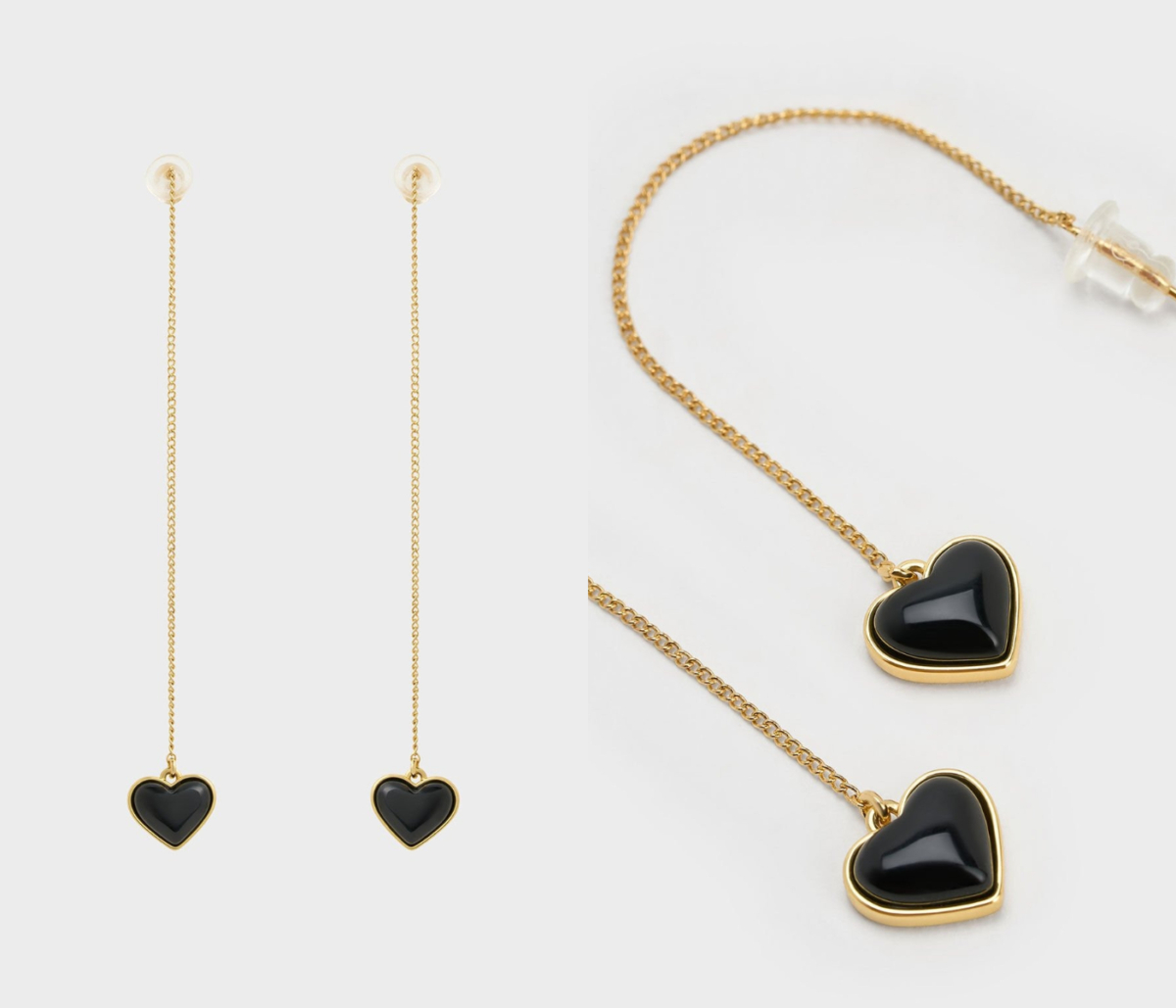 4、Heart Stone Drop Earrings