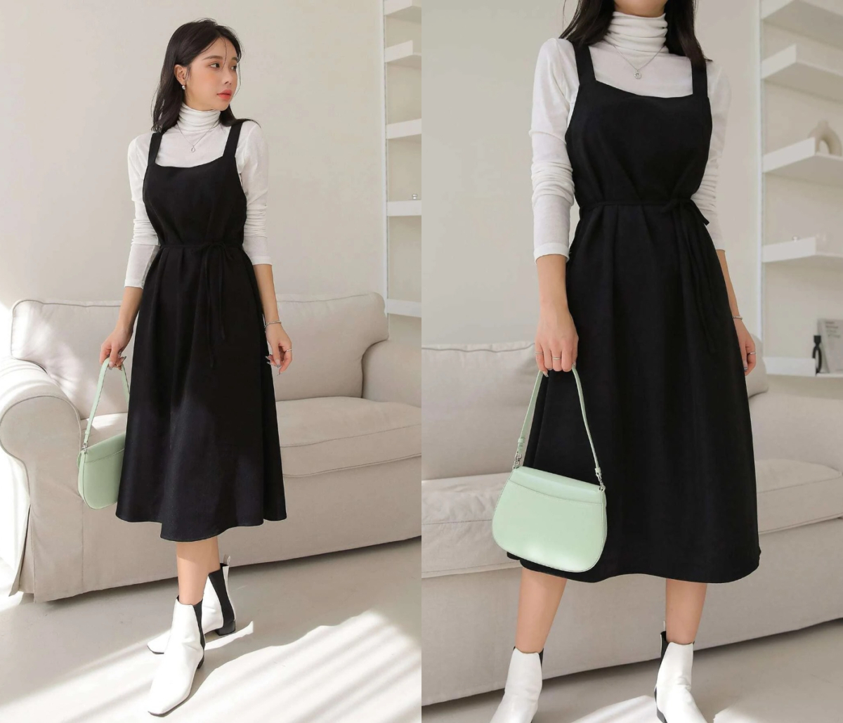 7、DAZY Solid Belted Overall Dress Without Top