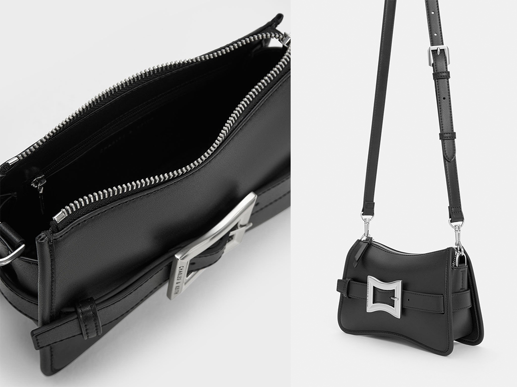 3、Xanthe Chunky Chain Shoulder Bag - Black