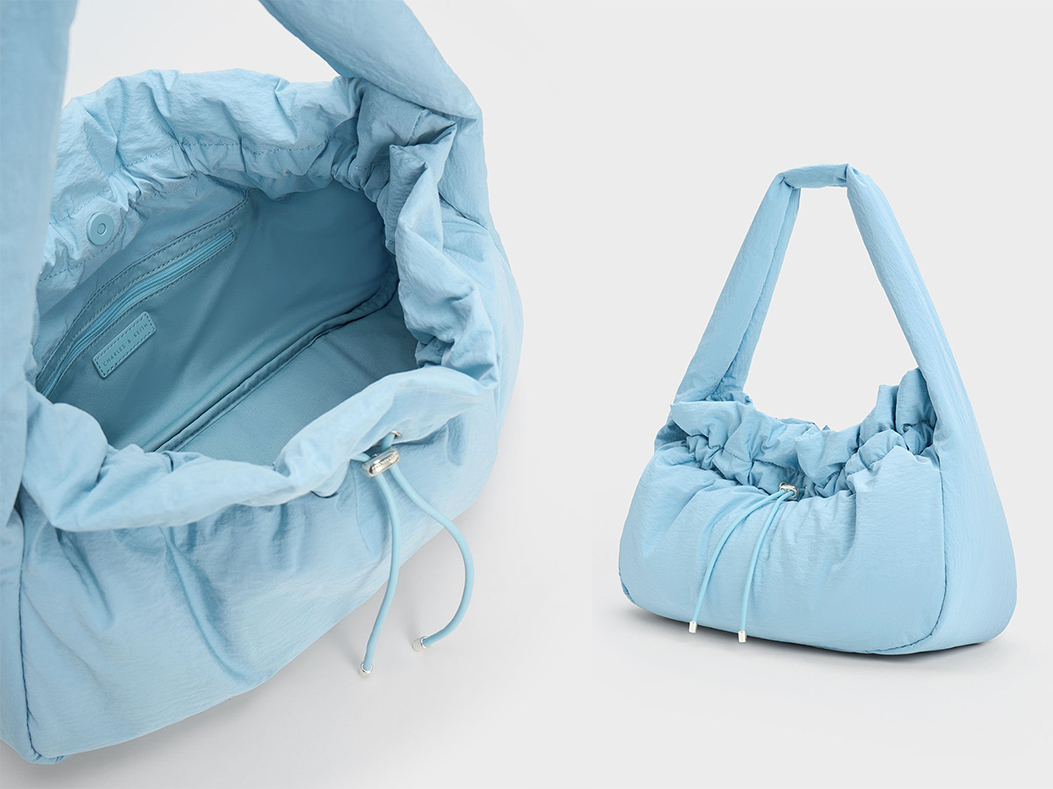 5、Ruched Hobo Bag - Light Blue