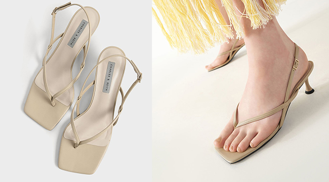 5、Slingback Thong Sandals - Sand